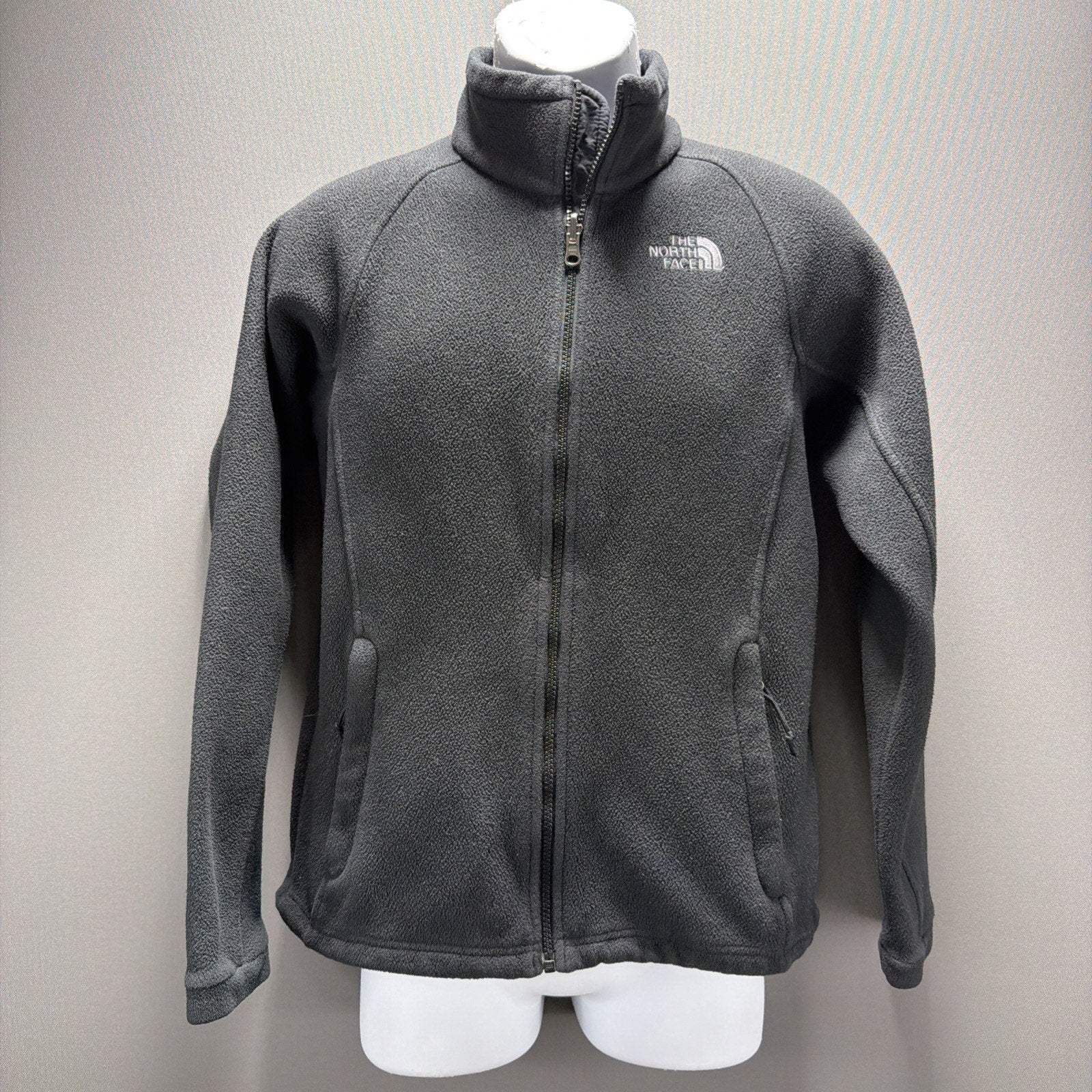 THE NORTH FACE Full Zip Up Long Sleeve Black Fleece Jacket Men's Size Small