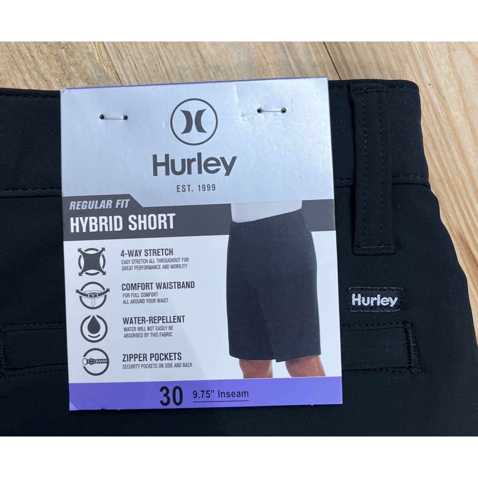 NWT Hurley Exist Hybrid Walk shorts Size 30 Men’s Black