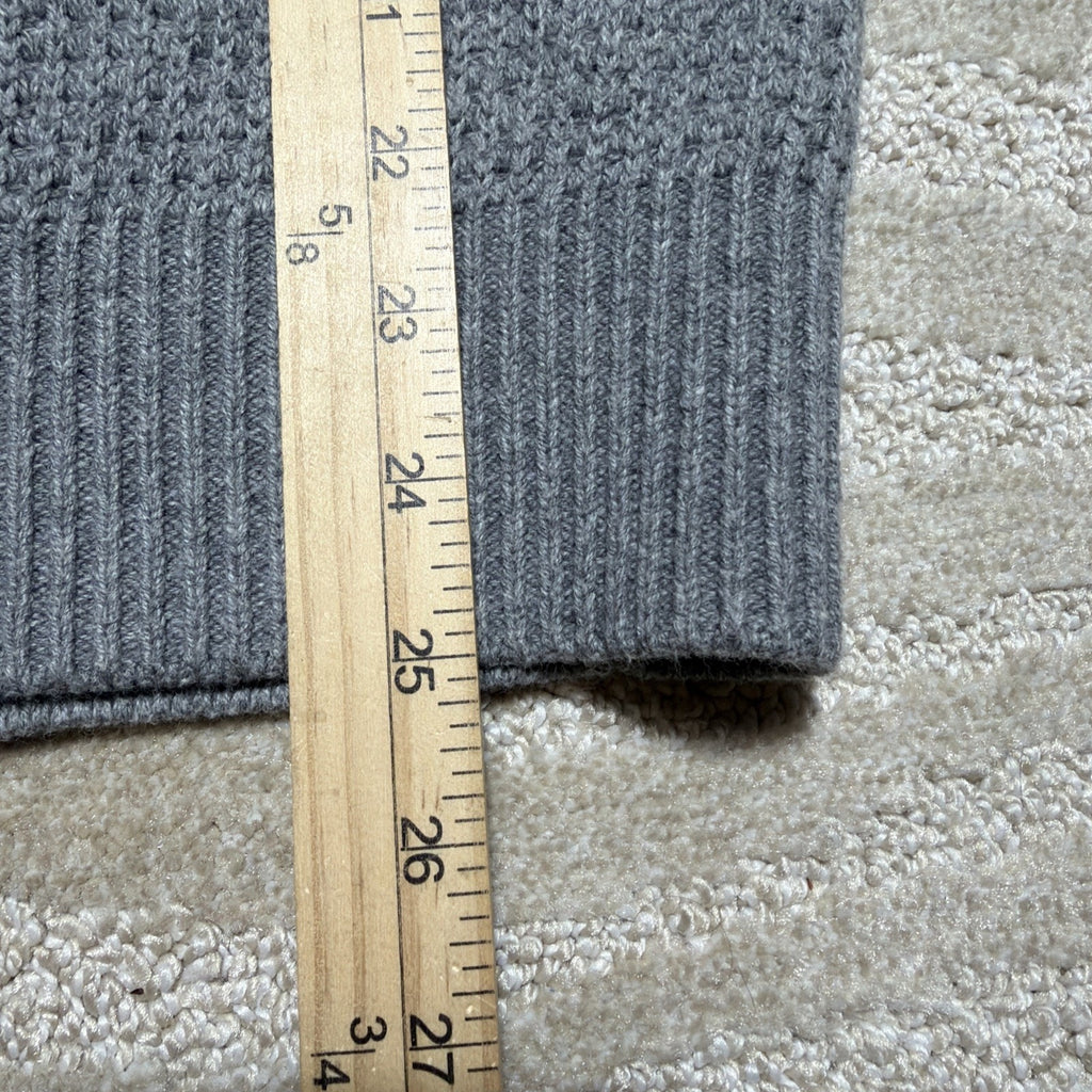Banana Republic Yoke Waffle Knit Sweater Women's M Gray