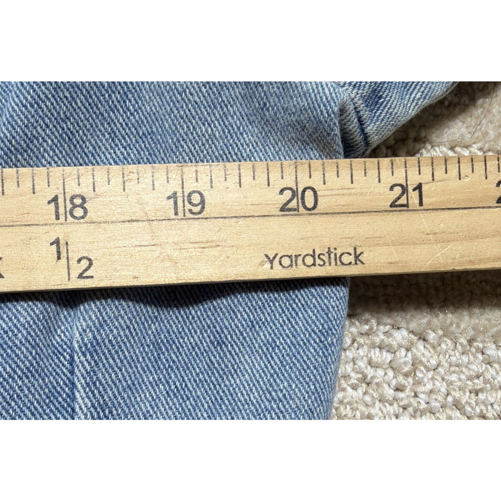 Newport News Jeanology Denim Jacket Women 18 Light Wash Button Front Stretch