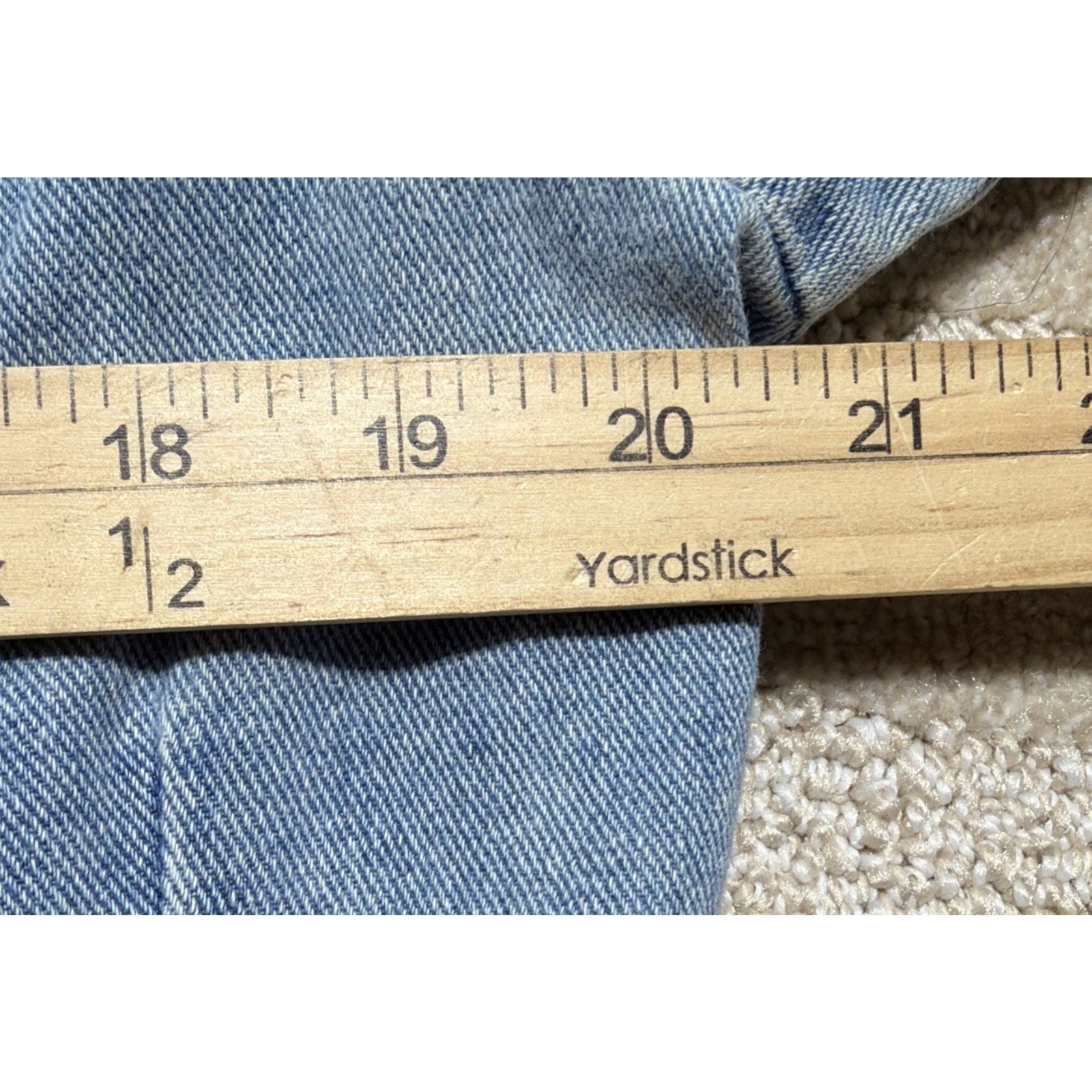 Newport News Jeanology Denim Jacket Women 18 Light Wash Button Front Stretch