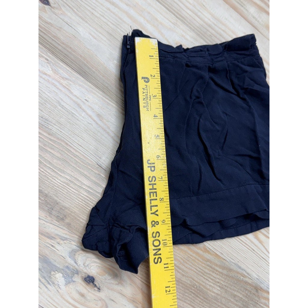 Joe Benbasset Black Shorts Size 7 Juniors Elastic Button Zip Rayon Short Shorts