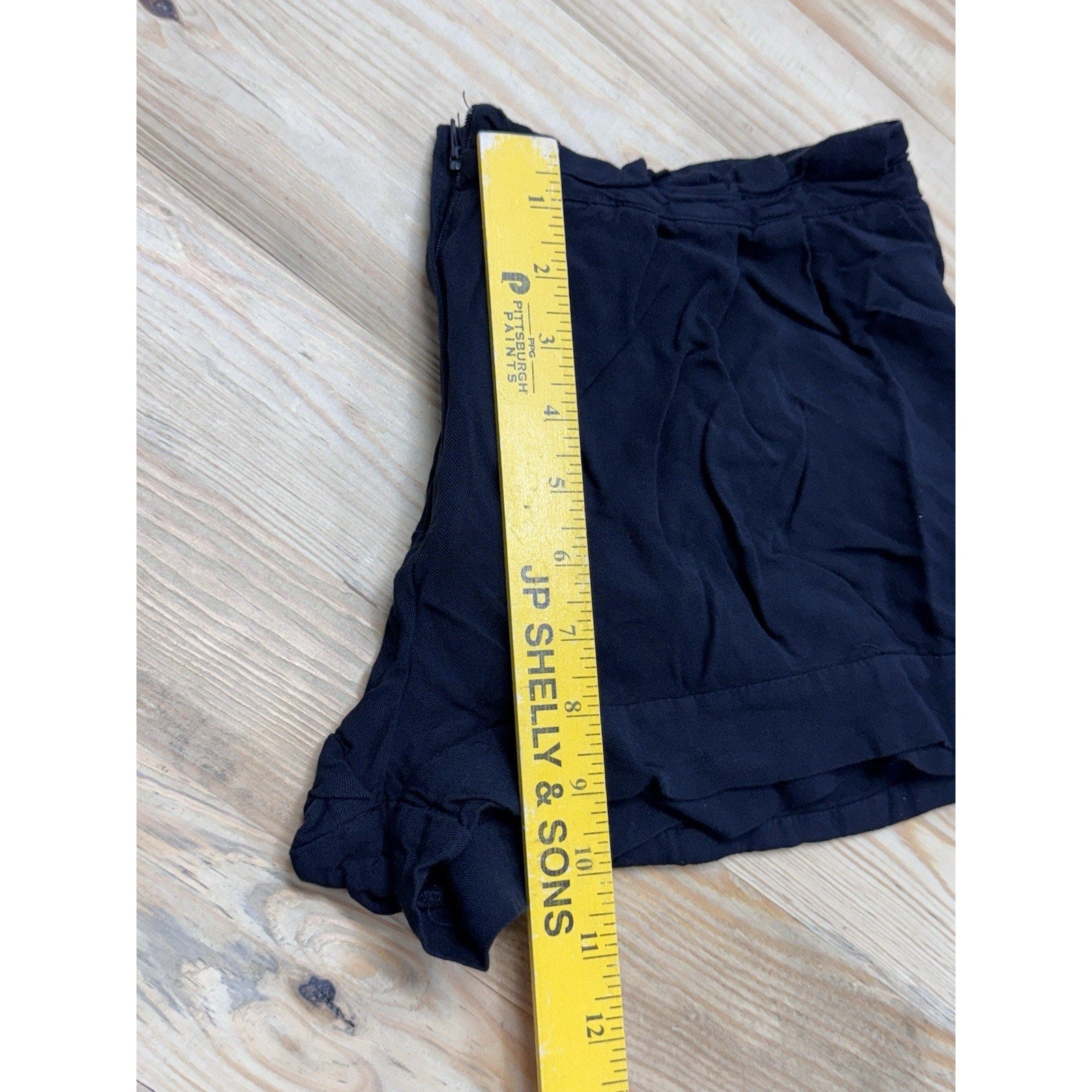 Joe Benbasset Black Shorts Size 7 Juniors Elastic Button Zip Rayon Short Shorts