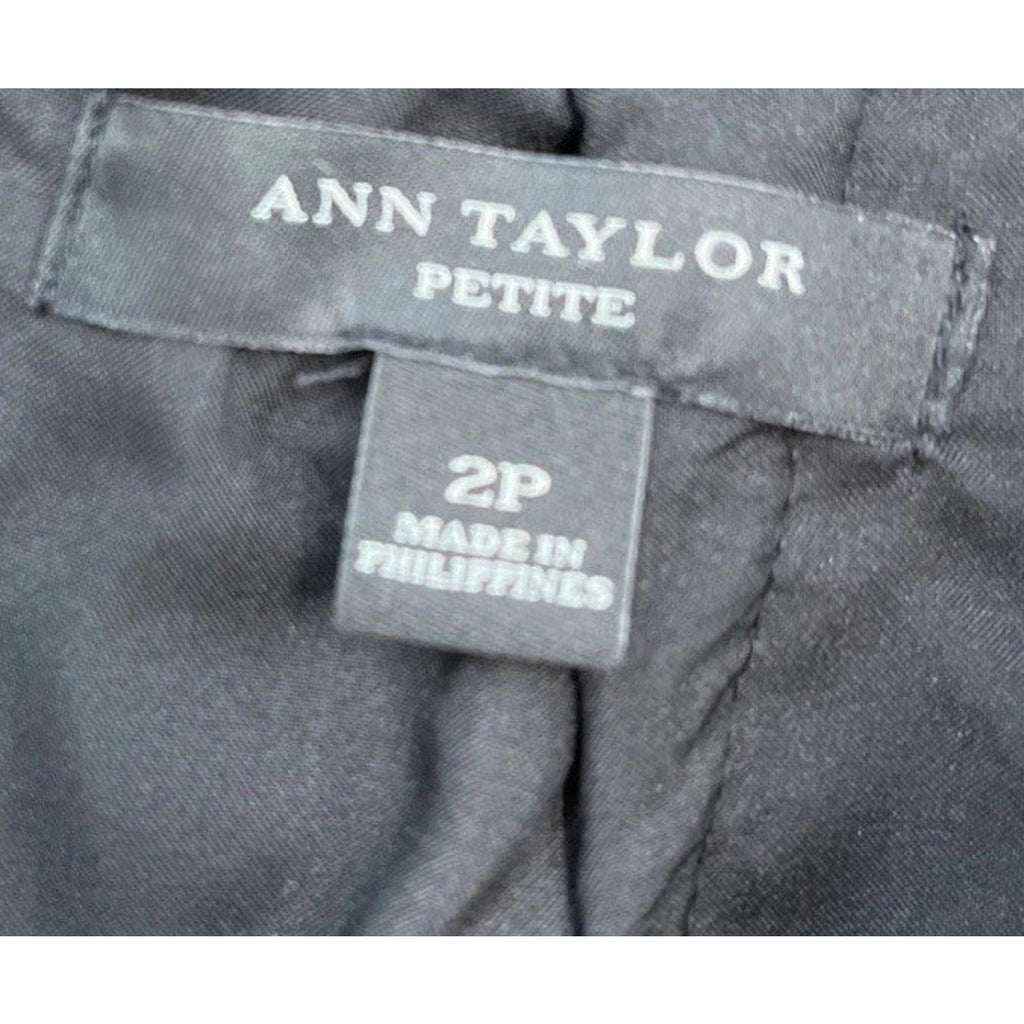 Ann Taylor Loft Skirt Size 2P Black/Purple Crochet Lace Lined Straight