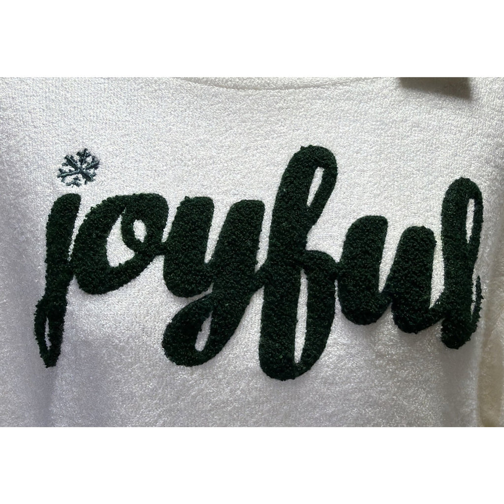 Royce Brand Women's M Holiday Ivory Joyful Drop Tail Super Soft Sweatshirt NWT