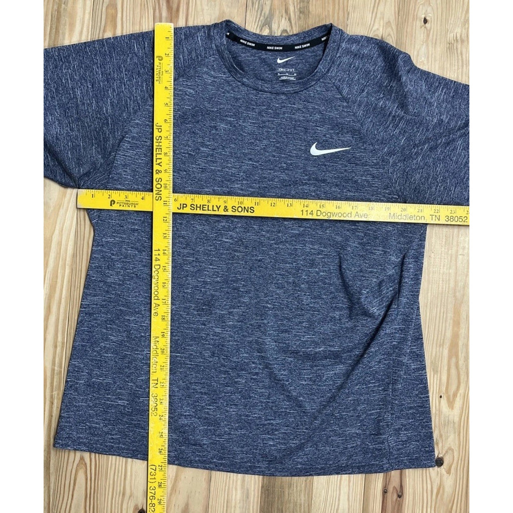 Nike Swim Blue Heather Short Sleeve UPF 40+ Shirt Men’s Size XL