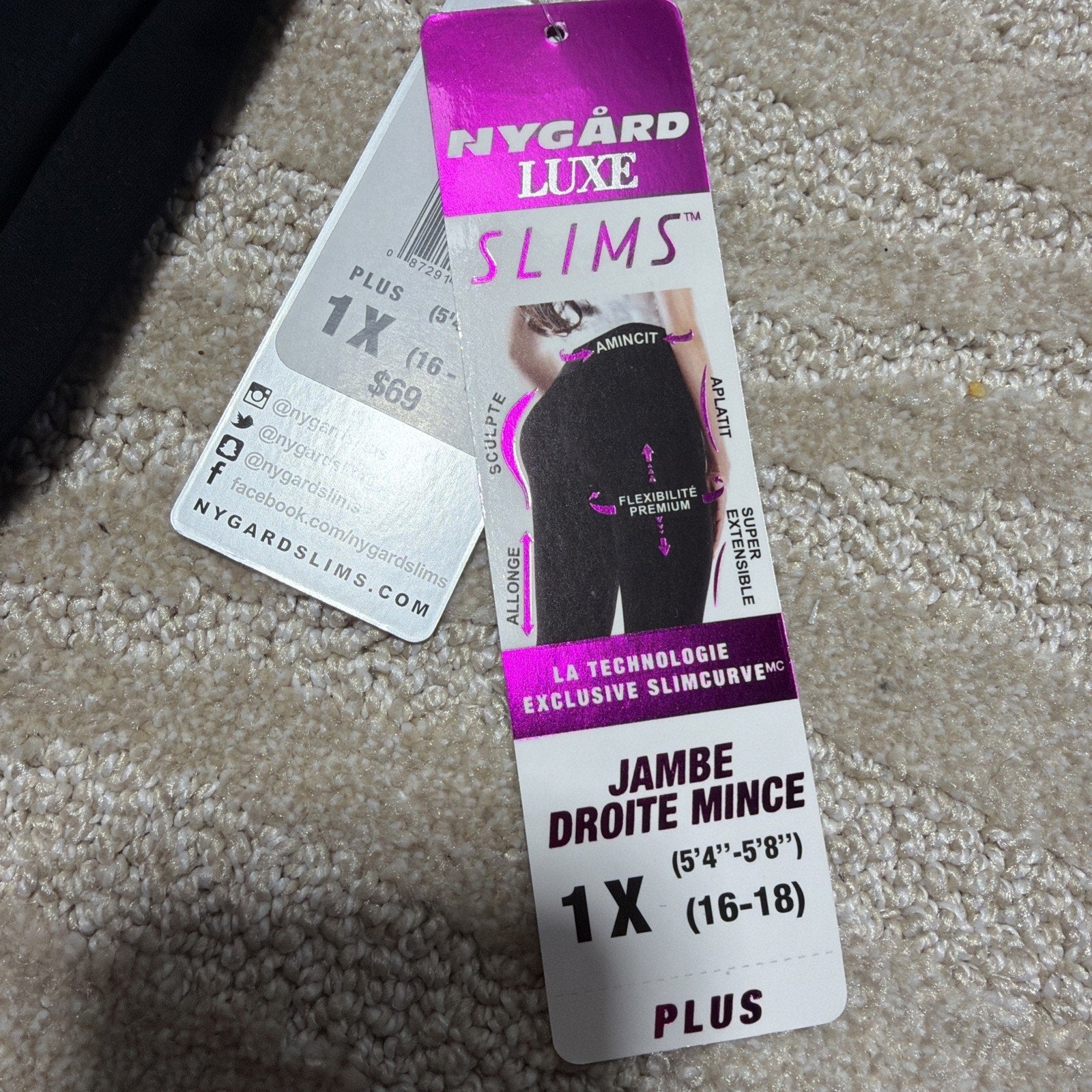 NWT Nygard Luxe Slims Core Annual Straight Pants Super Stretch Plus Size 1X