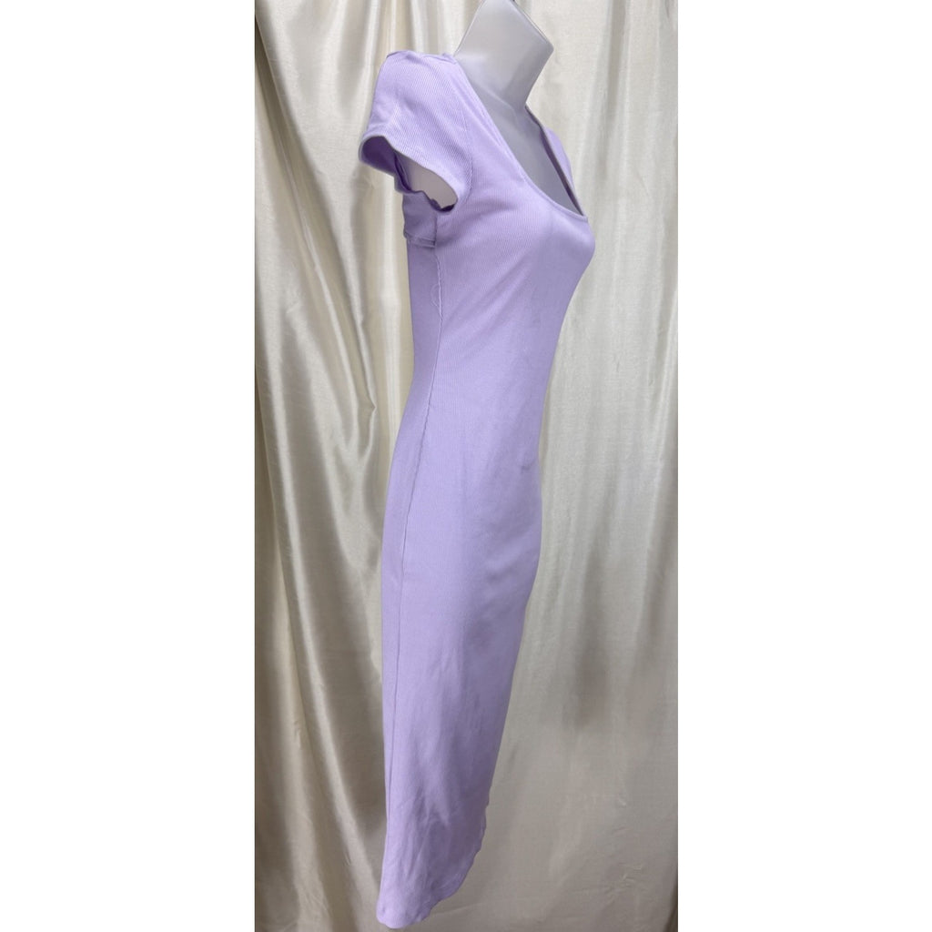 Ladies Apt. 9 Purple Ribbed Slim Fitting Dress Open Back Size Small