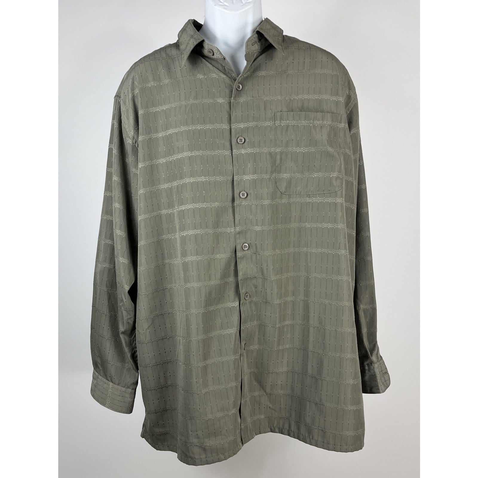 Vintage Haband Embroidered Green Button Up Shirt Size XL