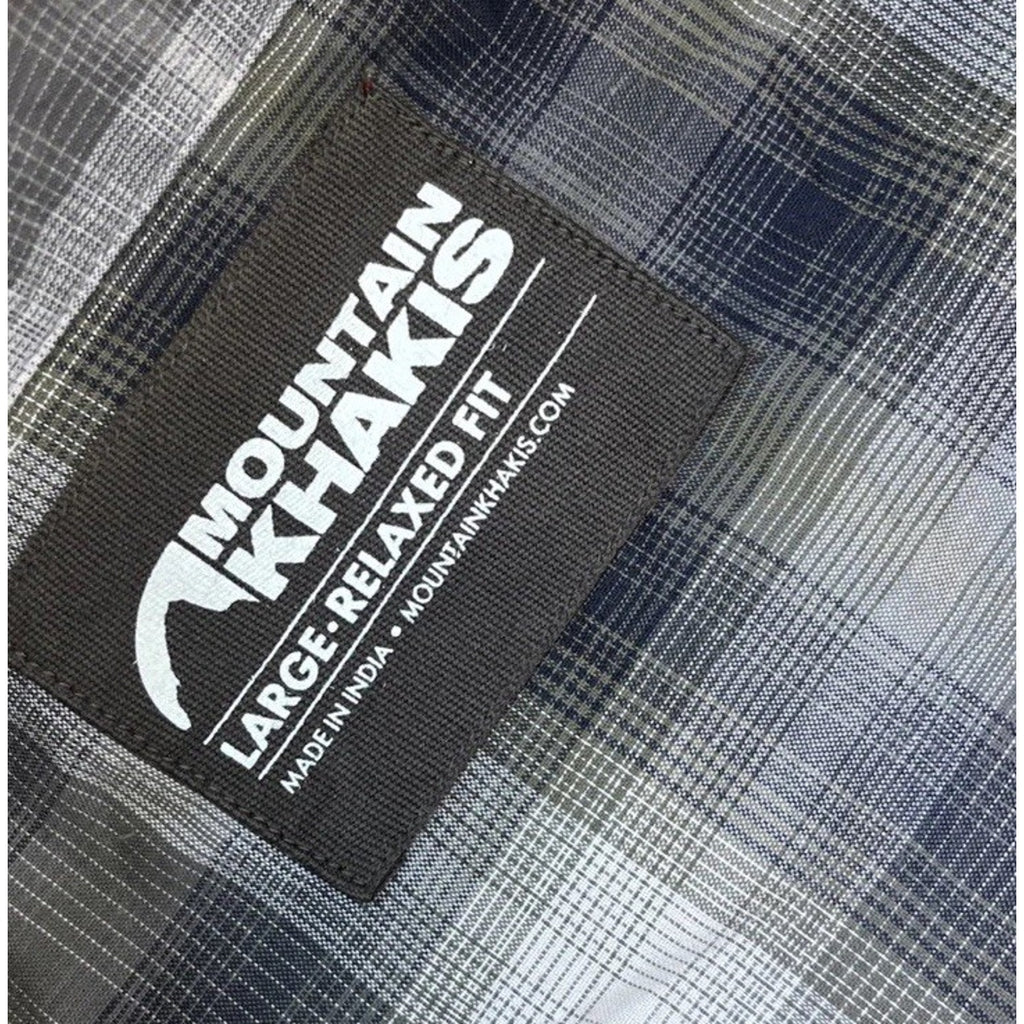 Mountain Khakis Shirt Men L Plaid Flannel Organic Cotton Relaxed Fit Outdoors.