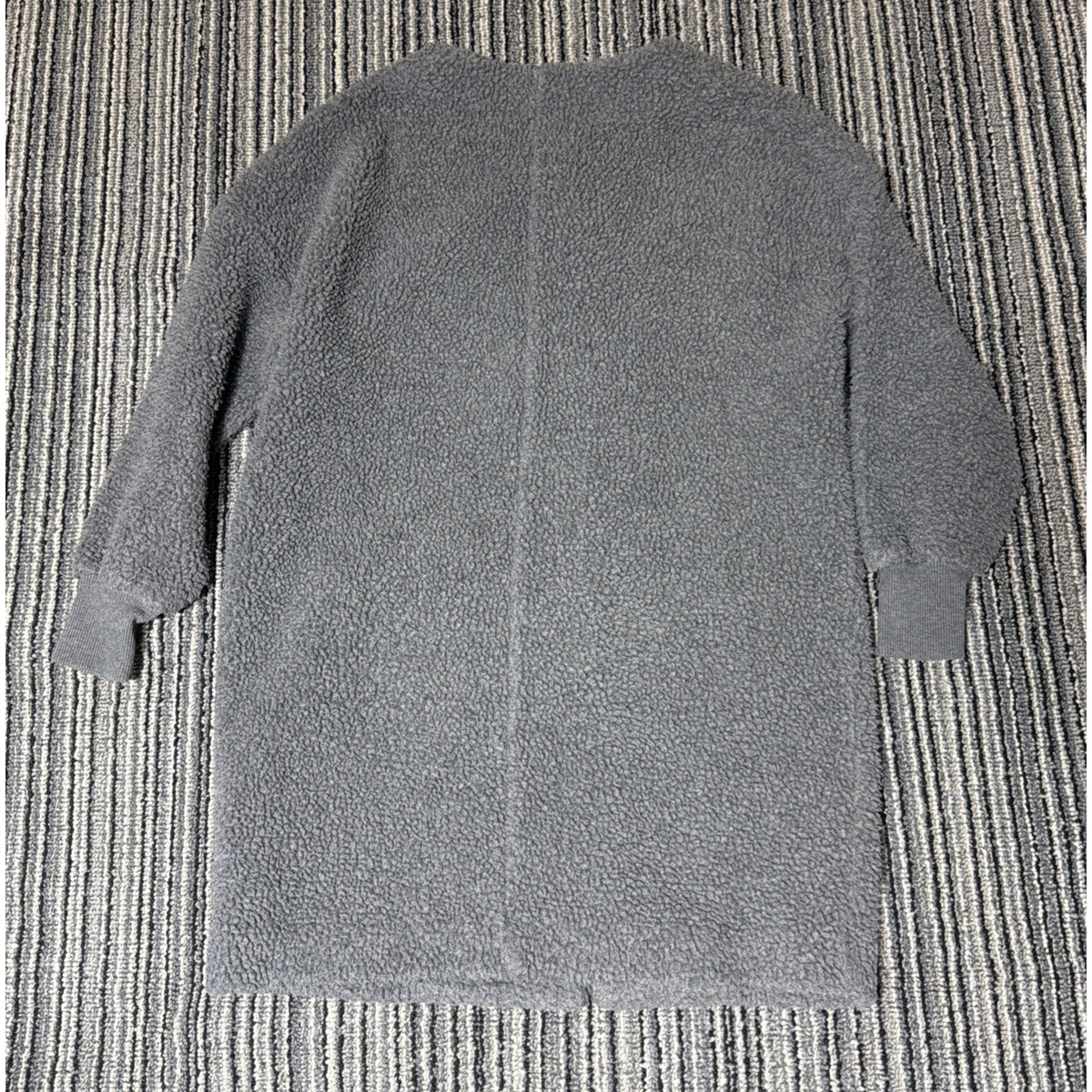 Madewell Bonded Sherpa Cocoon Coat Womens Sz XS Gray Fleece Stretch