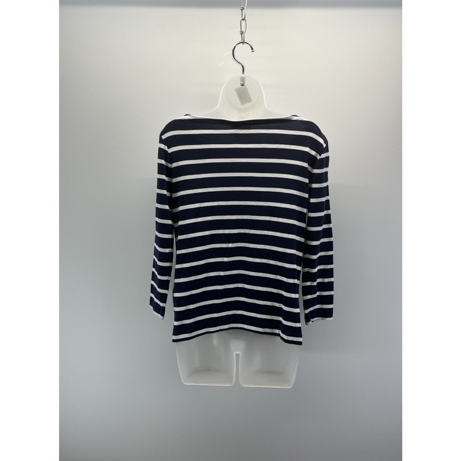 Polo Ralph Lauren Women’s Blue And White Striped Mariner LS Top Size Large