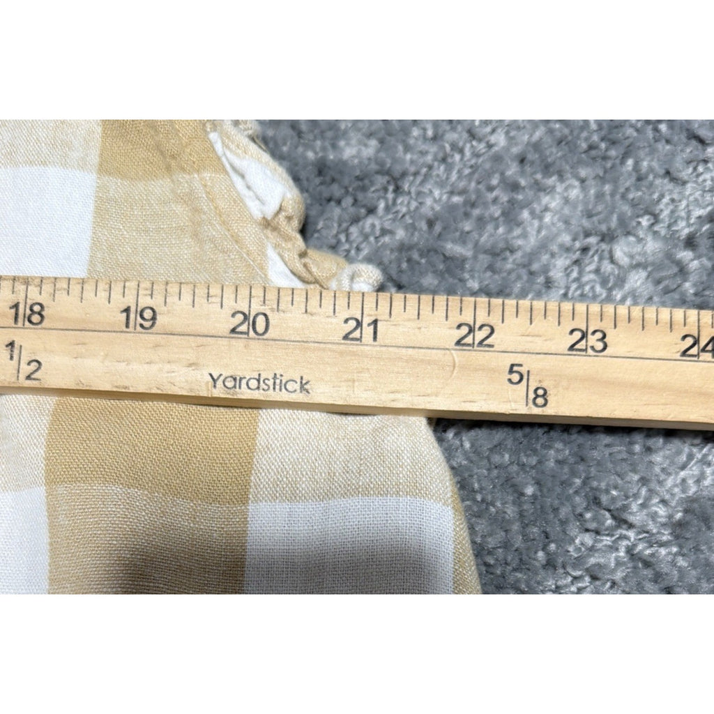 Who What Wear Women's Plaid Linen Blend Sleeveless Blouse Sz XXL Beige