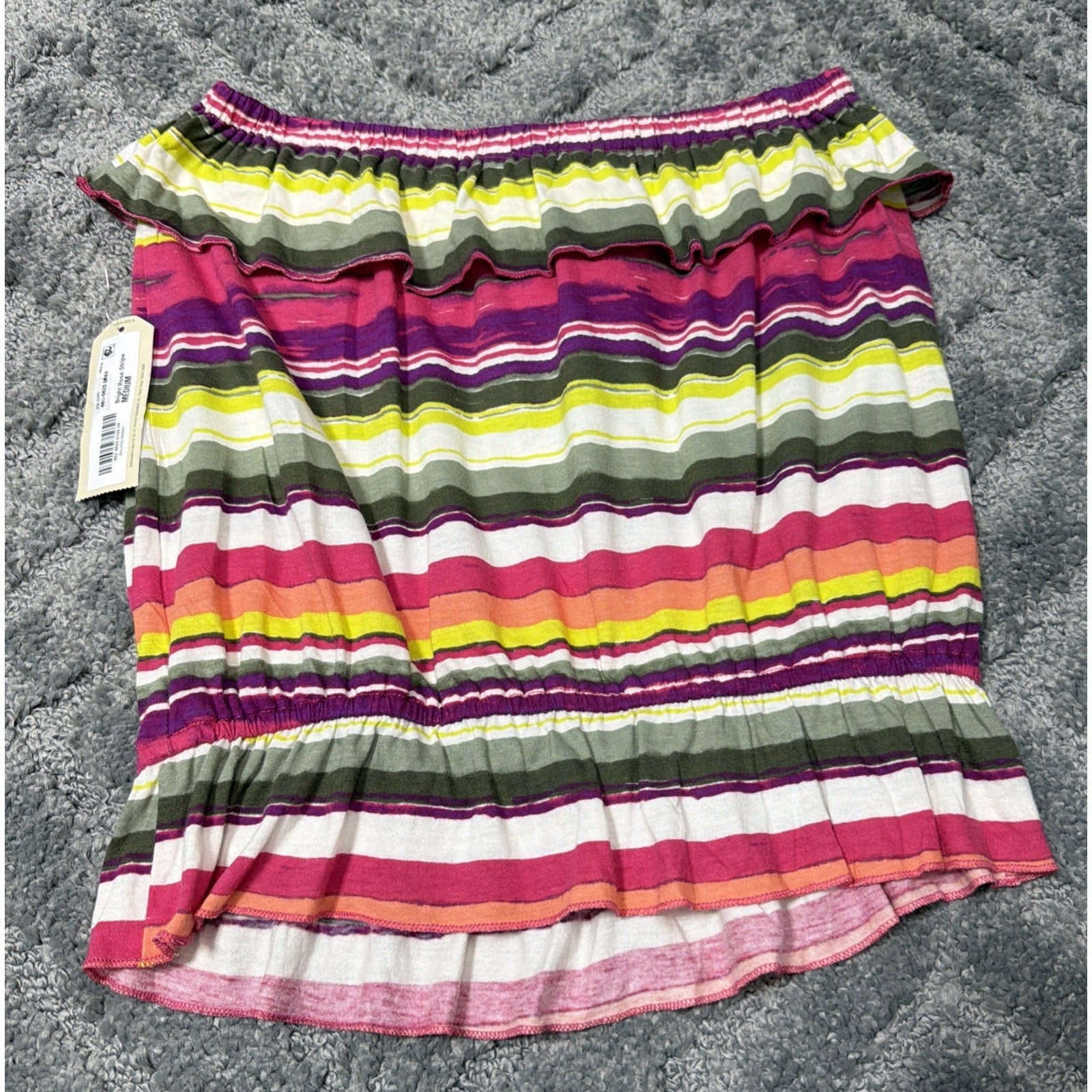 Arizona Girls Size M Plus Multi Colored Striped Sleeveless Knit Shirt New
