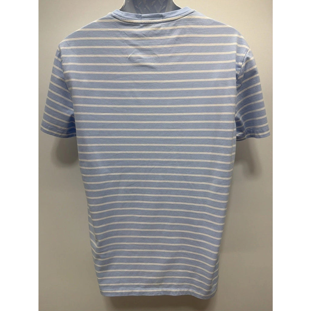 Genuine Polo Ralph Lauren Custom Slim Fit Stripe Jersey L T -shirt -Blue EUC