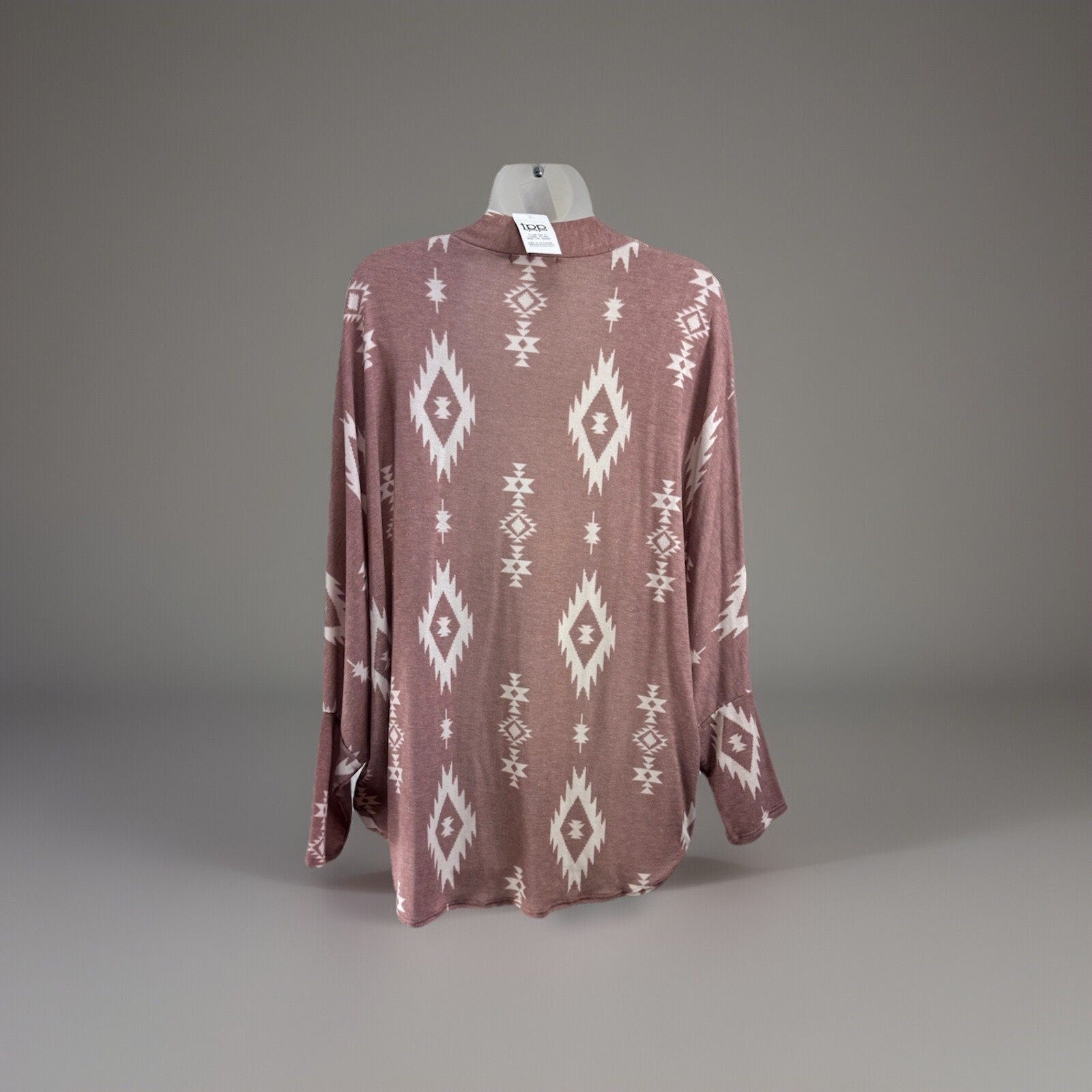 Entro Women's Size Medium Aztec Open Cardigan Kimono Terra Cotta NWT