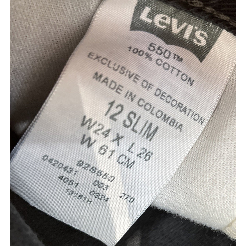 Boy's Size 12 Slim 24x26 Levi's 550 Relaxed Fit Jeans.