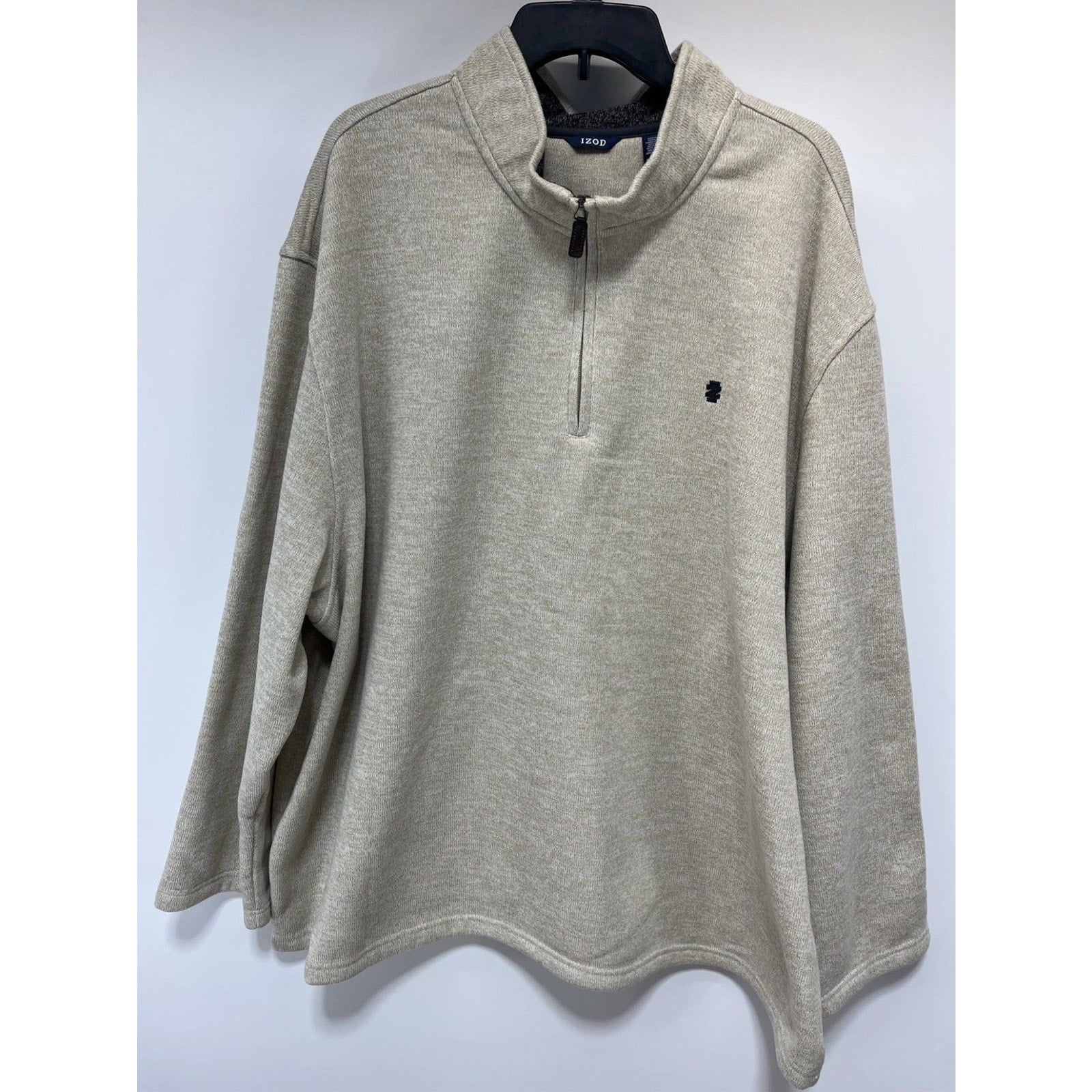 Men’s Izod One Quarter Zip Beige Tech Sweater Sz 4XL