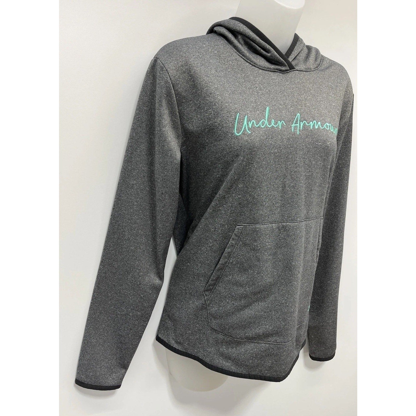 Under Armour Women’s Fleece Script Hoodie 1366956-010 Jet Gray -M