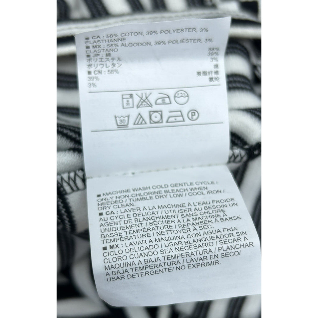 Old Navy Womens Knit Dress Medium Black/White Striped Long Sleeve Zip In Back.