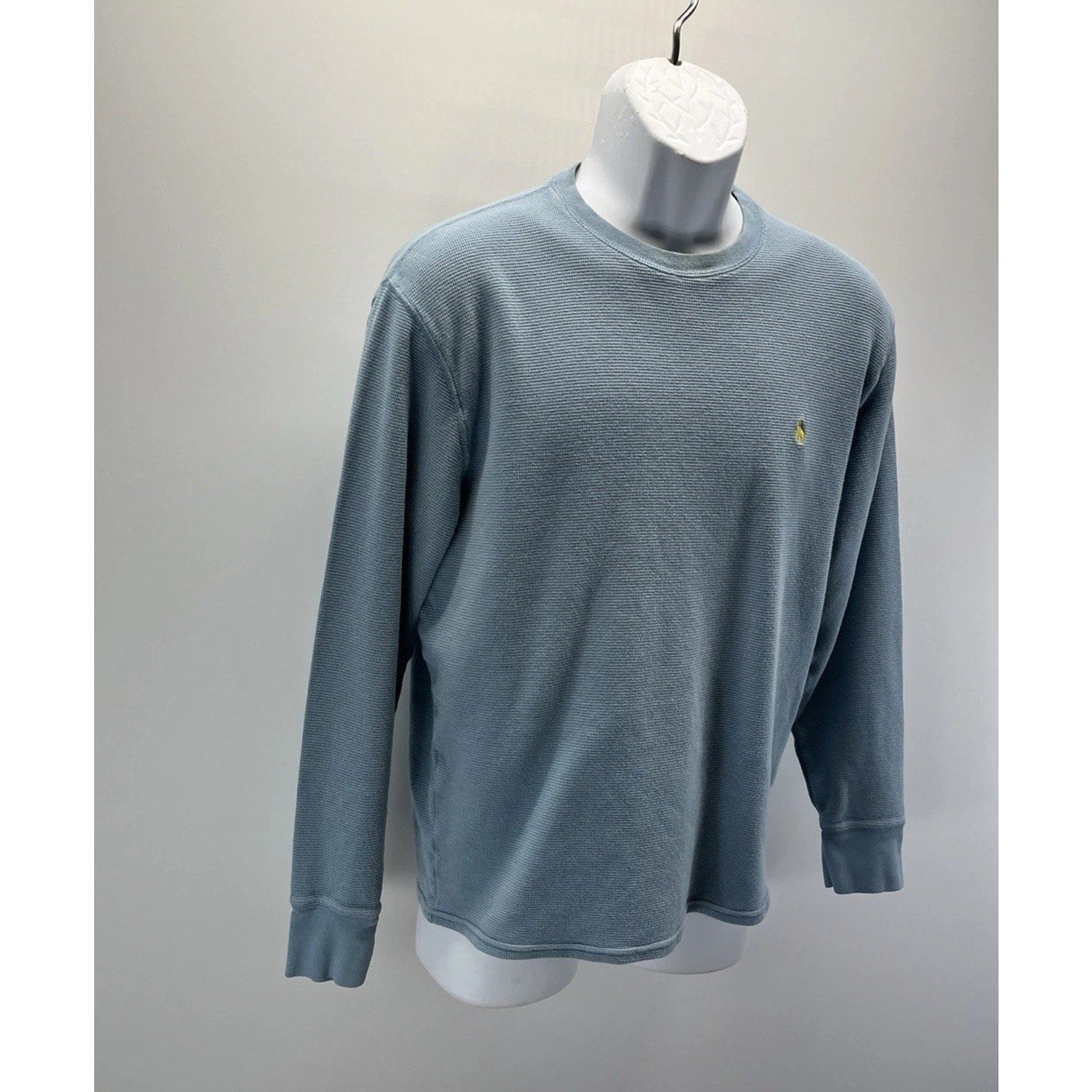 Polo Ralph Lauren Sweater Men Large Waffle Blue Sleepwear Pajama Outdoors Cotton