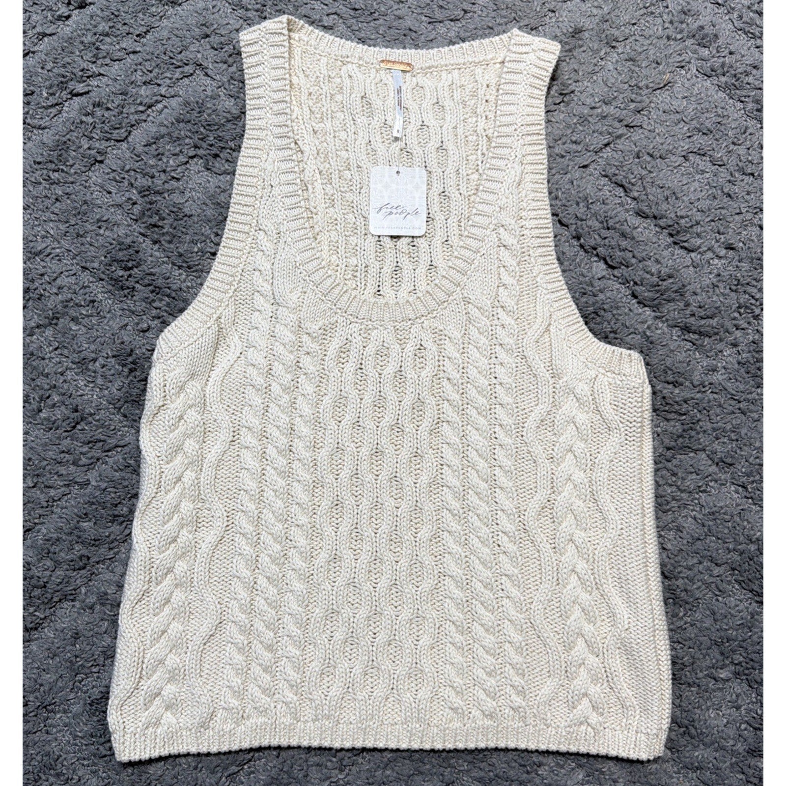 Free People High Tide Cable Knit Tank Top Size Small New With Tags