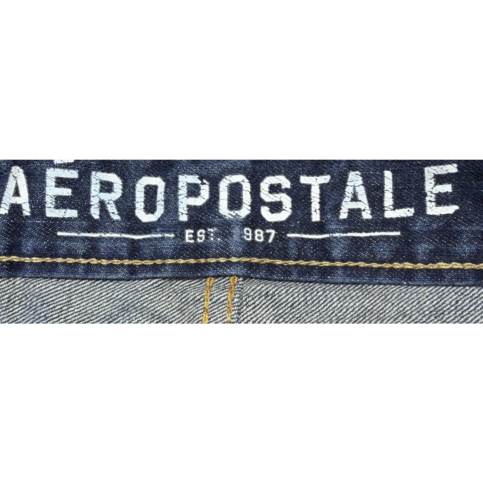 Aeropostale Mens Jeans 28x28 Blue Denim Essex Straight Leg Whisker