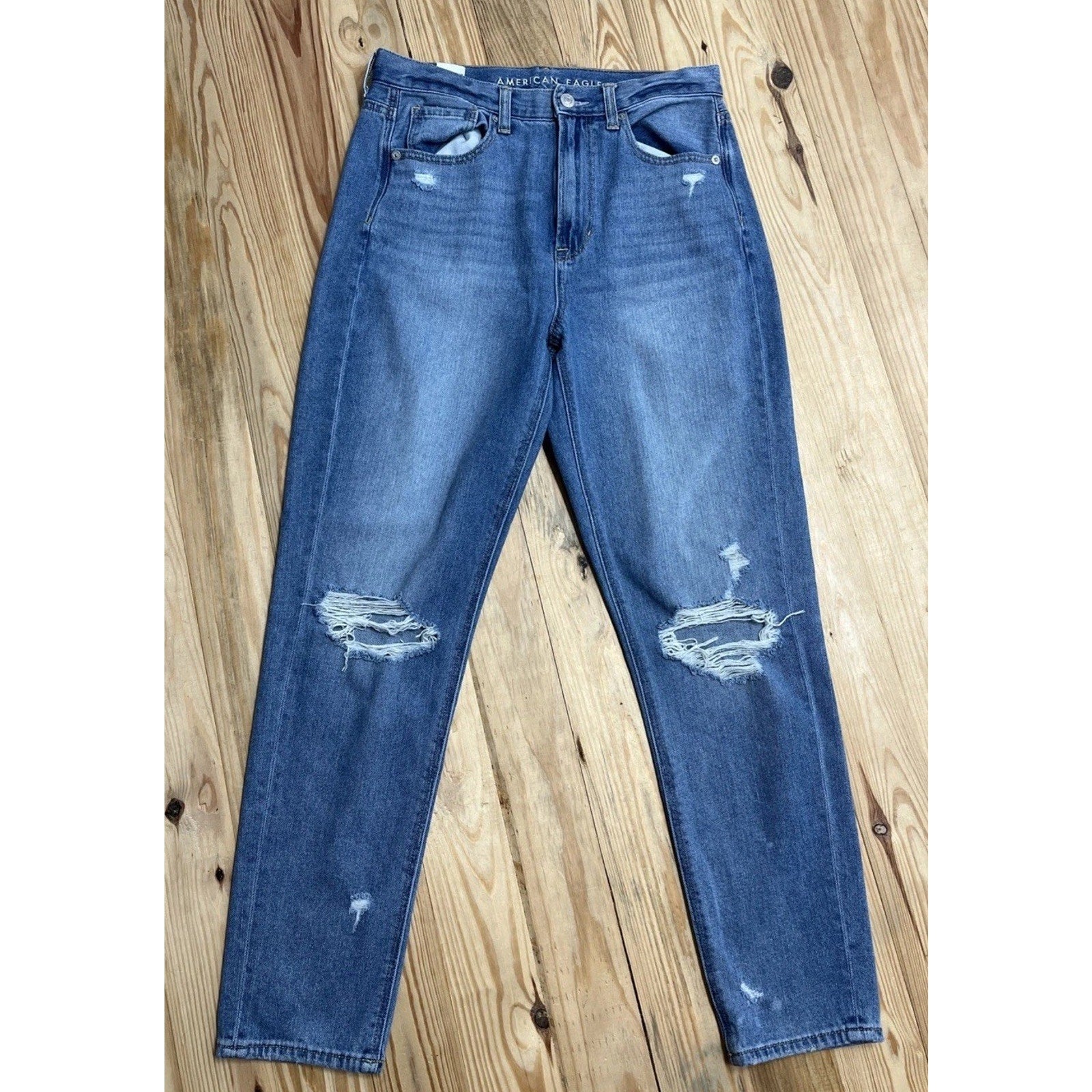 AE AMERICAN EAGLE MOM JEAN STRETCH WOMENS JEANS SIZE 6