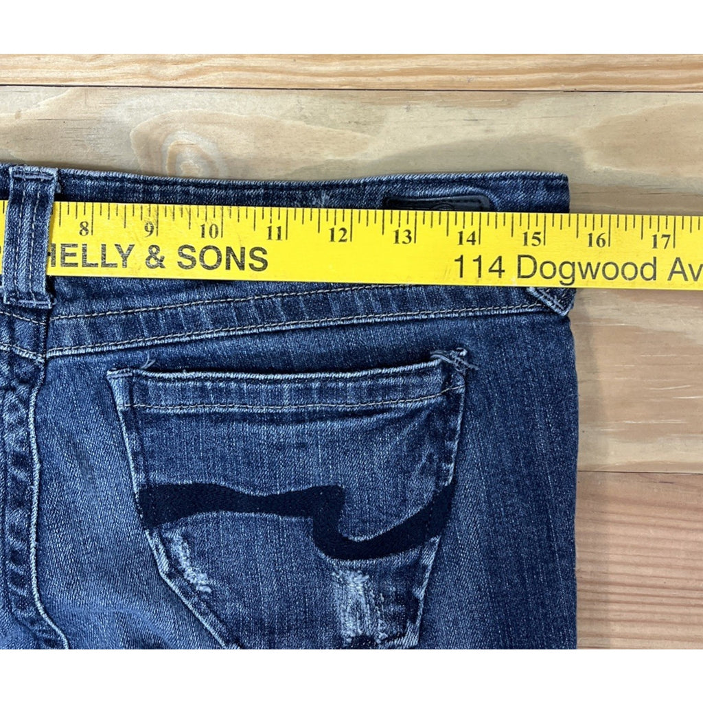 Women Size 9R Refuge Low Rise Blue Flare Denim Jeans Stretch