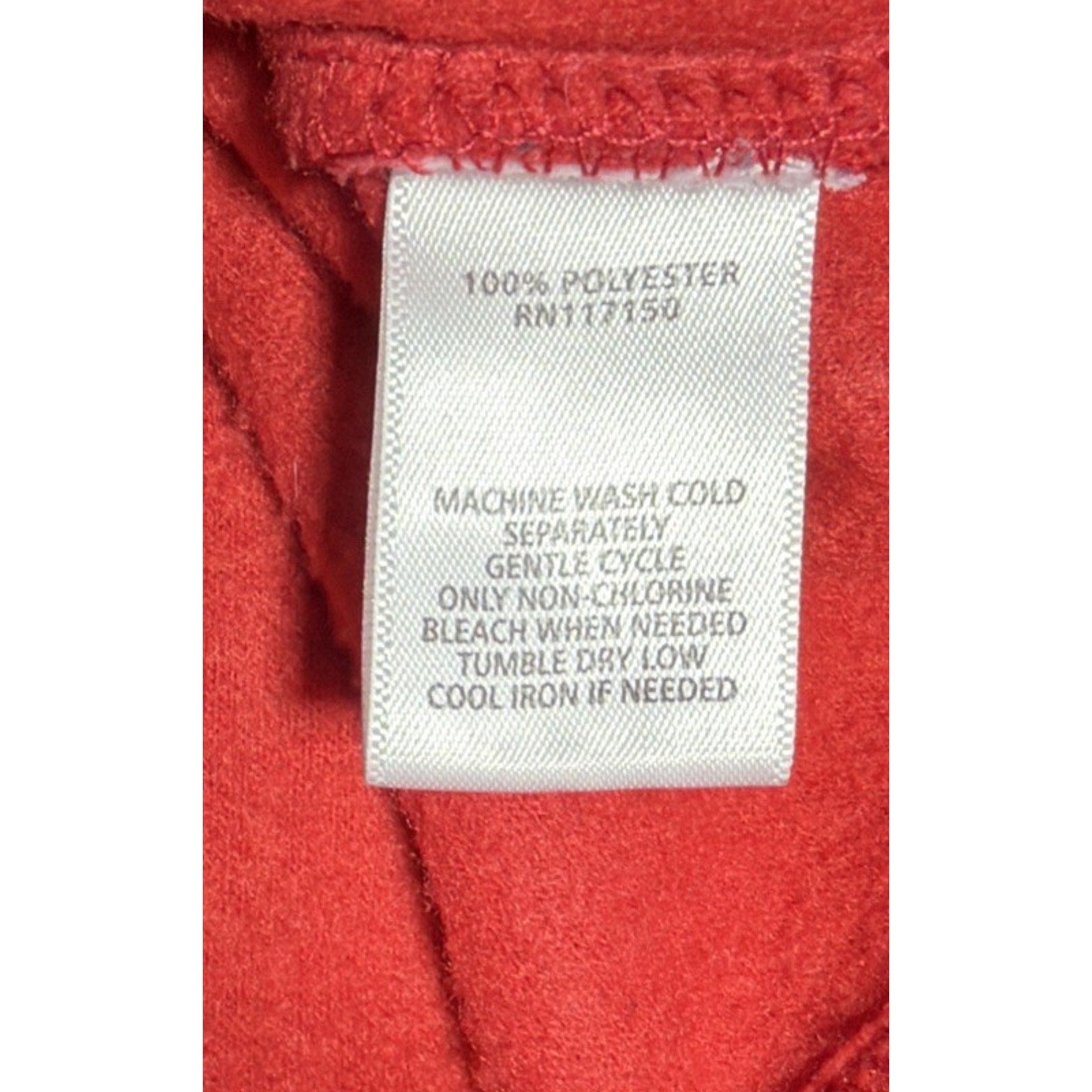 Quacker Factory Hooded Fleece Jacket Red Sz 1X Rhinestone Zip Women H830