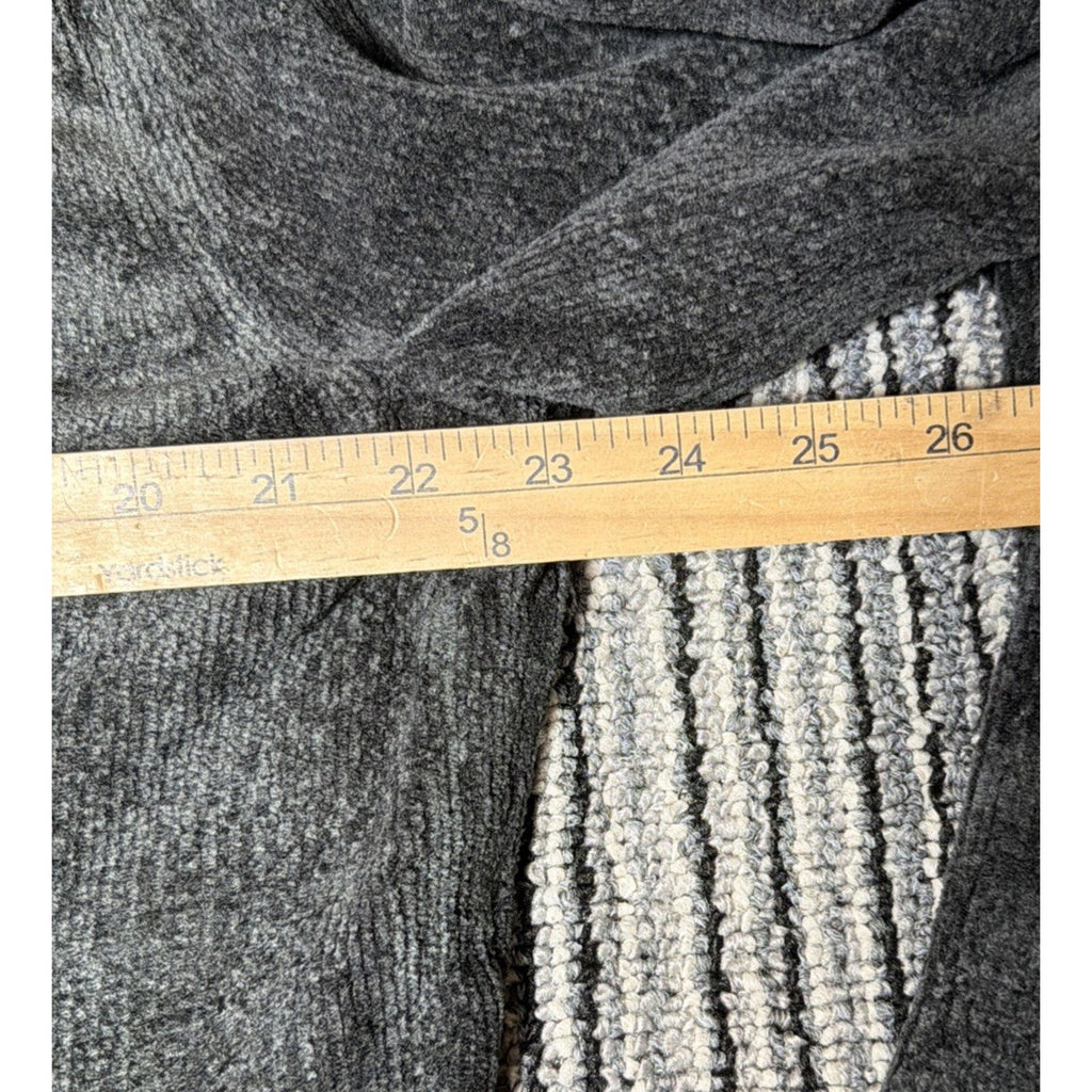 Denim & Co. women's L Green/Gray long sleeve Ribbed knit sweater QVC NWT