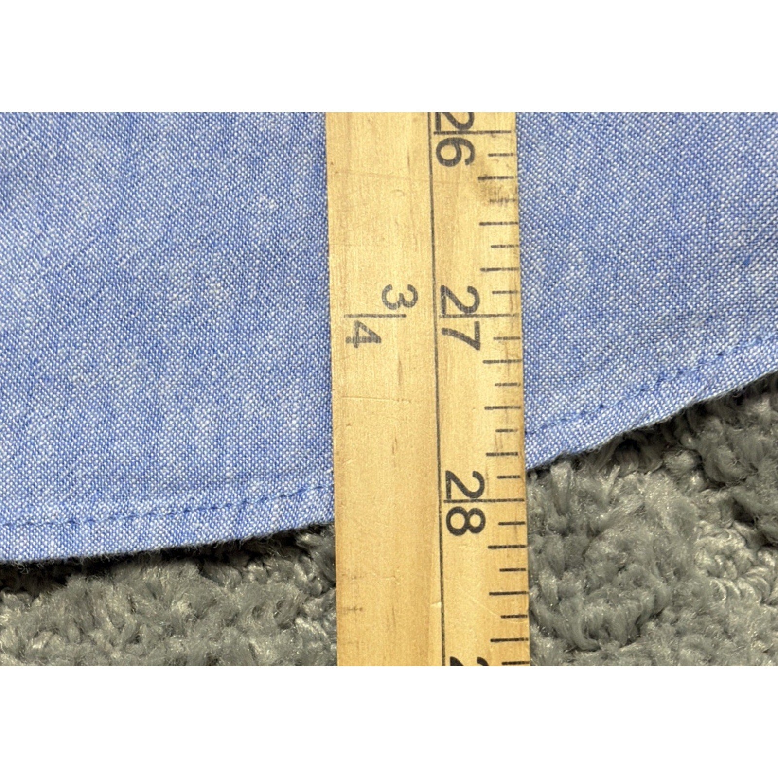 Magaschoni Men’s Linen Blend Slong Sleeve Roll Tab Button Down Shirt Blue L