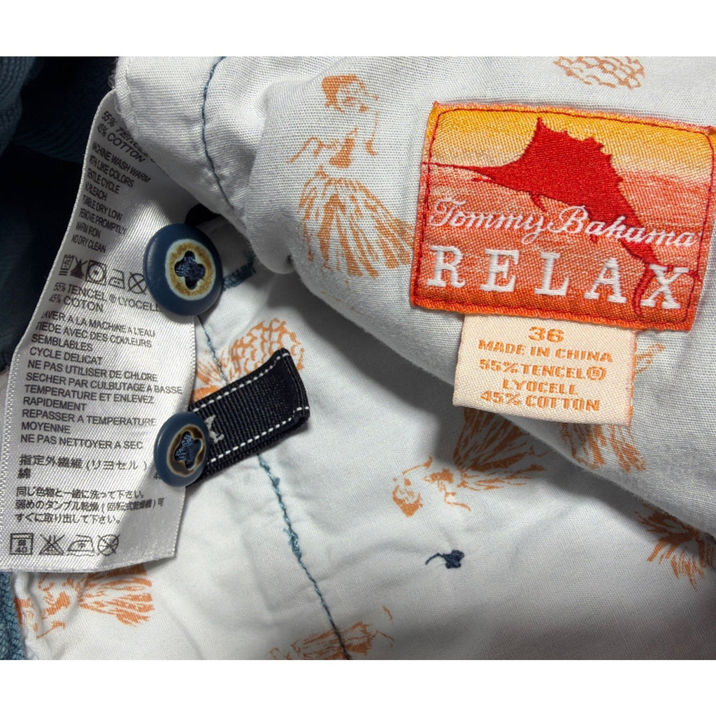 Tommy Bahama Relax Cargo Shorts Men's 36 Blue Stretch Preppy 63-TR808