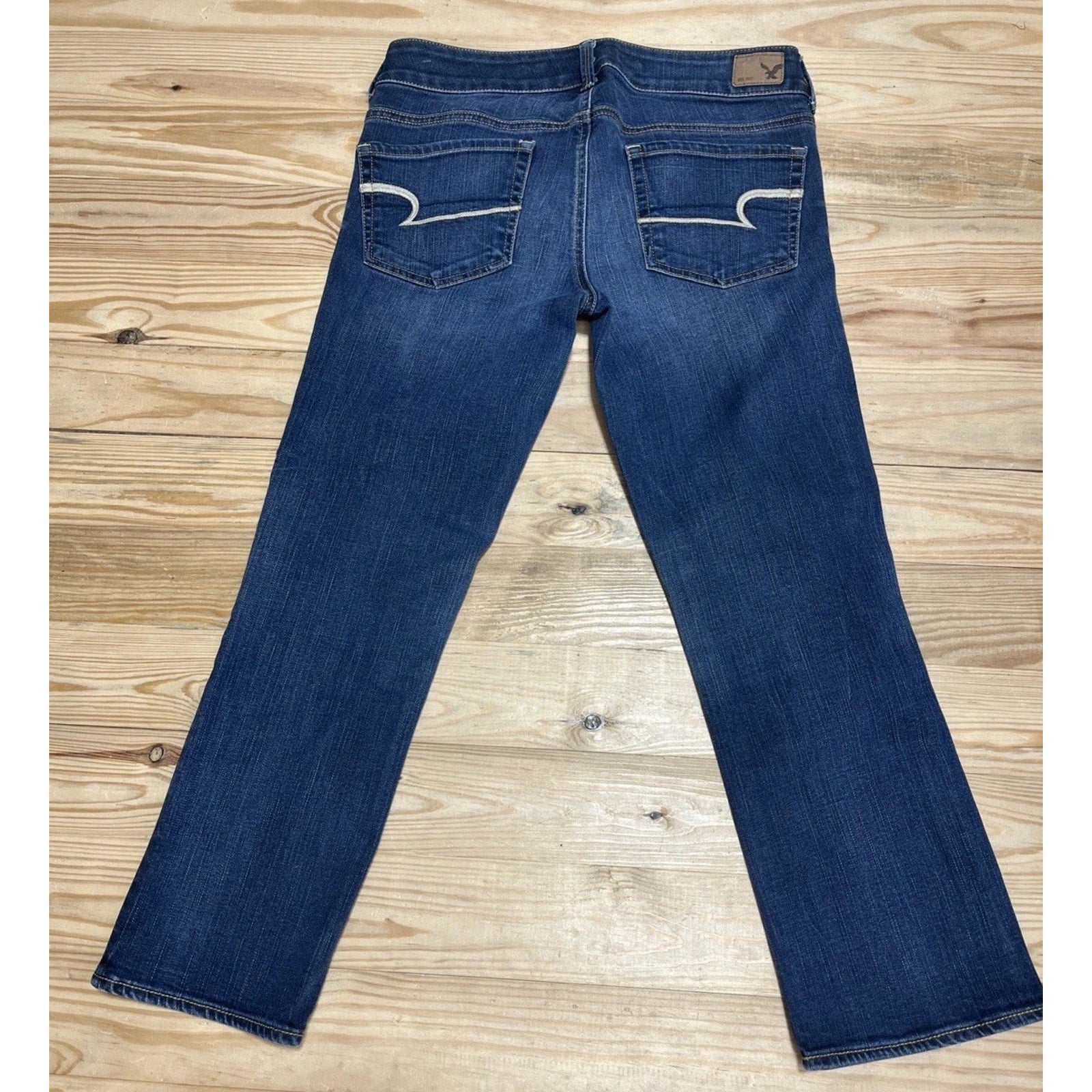 American Eagle Artist Crop Super Stretch Womens Jeans 6 Reg Blue Dark Wash