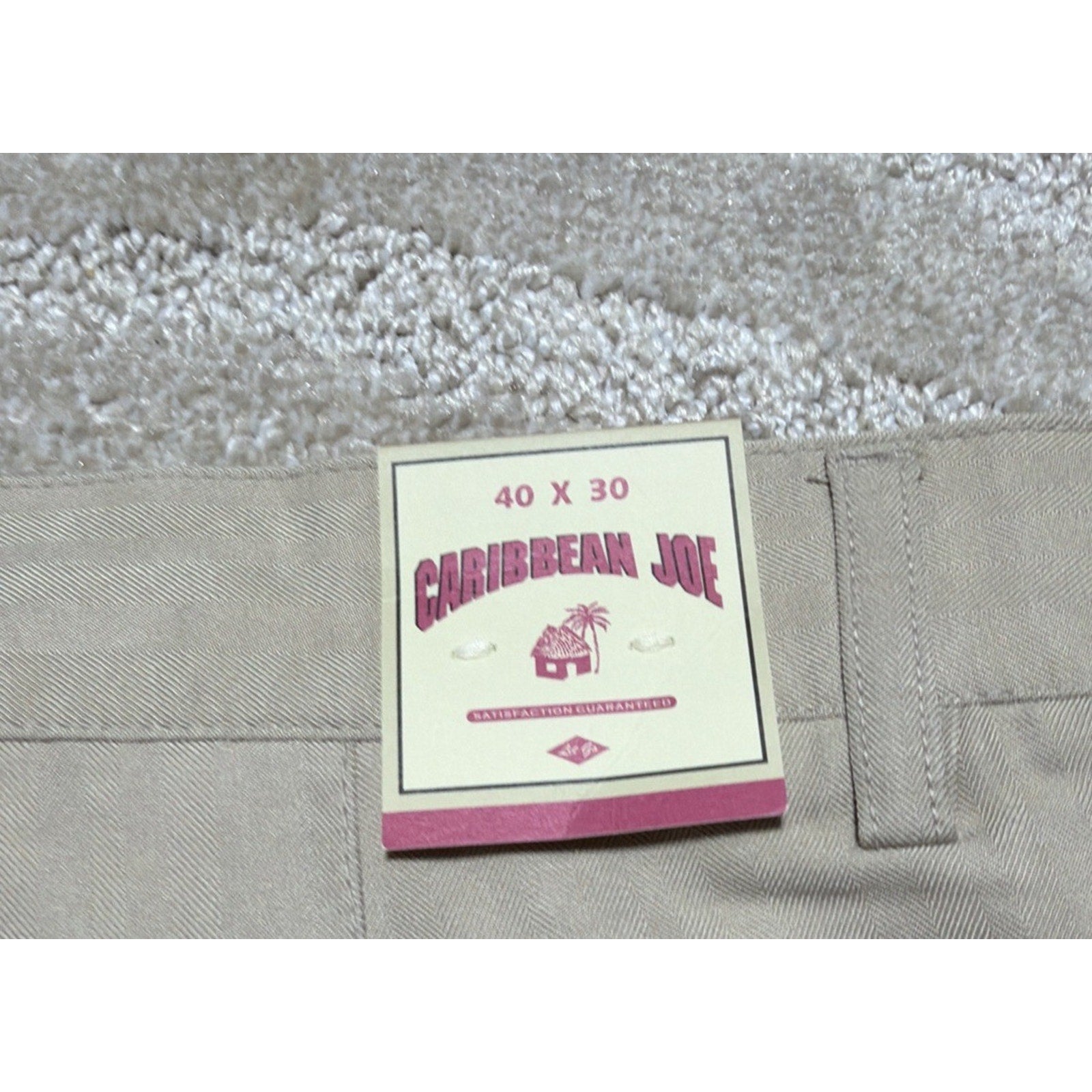 Caribbean Joe Beach Tan Men’s Pleated Bottom Cuffed Dress Pants 40x30 Beige NWT