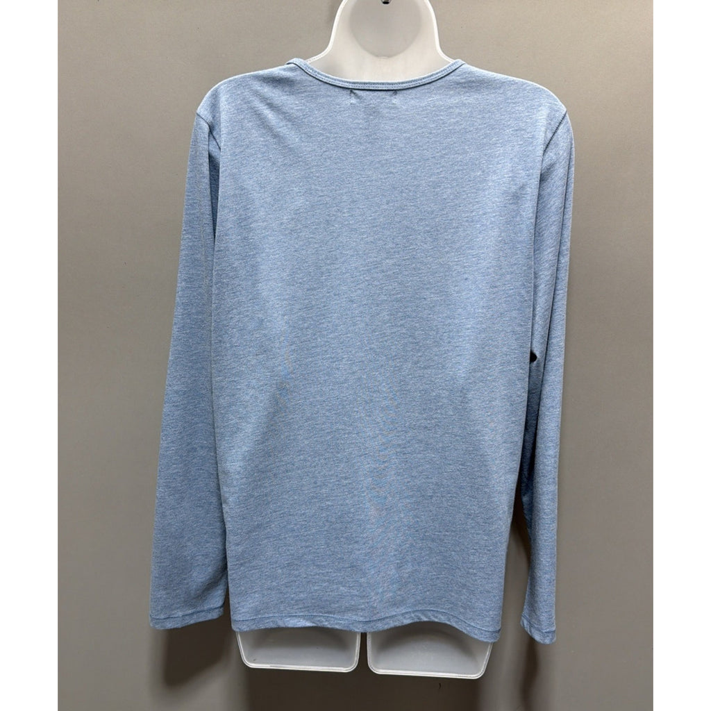 Lauren Ralph Lauren Embroidered Beaded Aztec Long Sleeve Top Blue Size Large