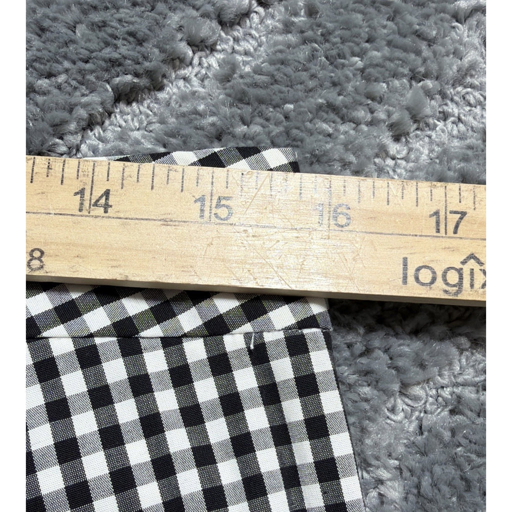 CHAPS Black White Gingham Check Slimming Cropped Dress Pants New Size 6 31x21