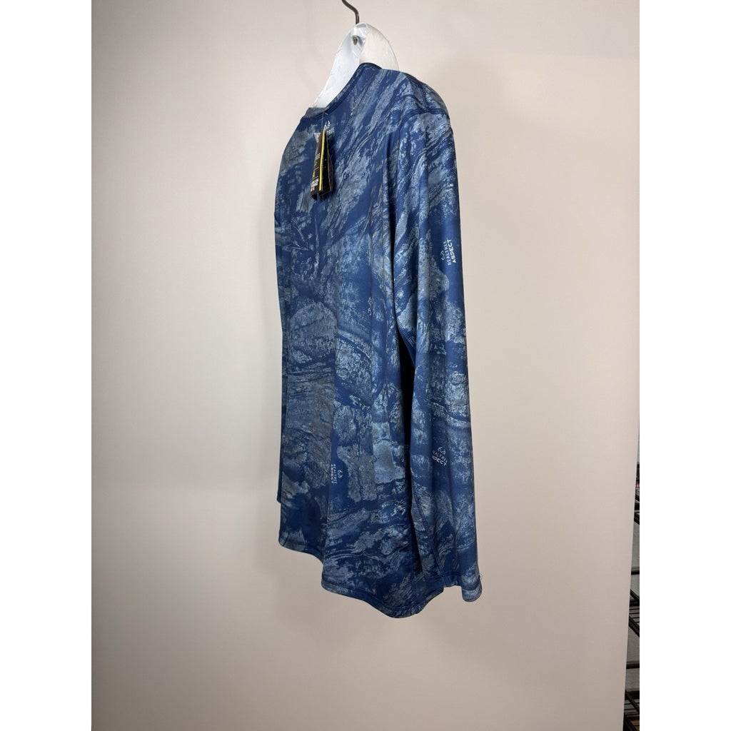 NEW Realtree Fishing Men's Shirt in Blue Reversible UPF30 Size 2XL