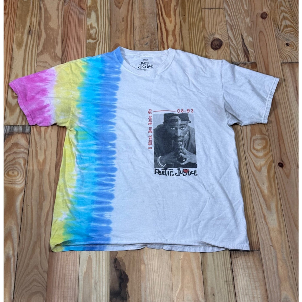Poetic Justice Shirt Men's Large Short Sleeve 1993 I Think You Kinda Fly Tie-dye