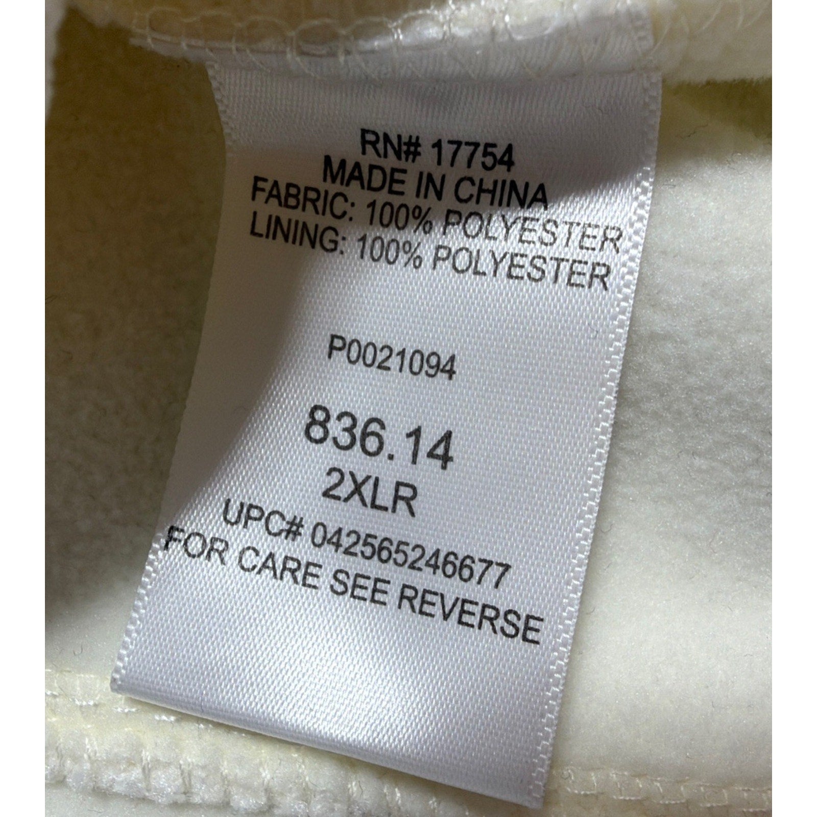 Polar King Key Marmaton Women's Super Soft Fleece Lined Active Jacket Ivory 2XL