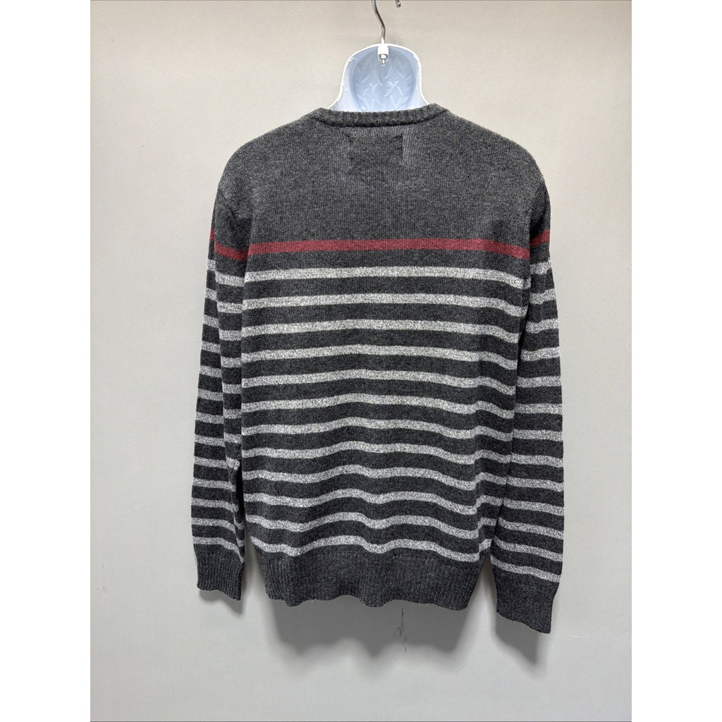 Urban Pipeline Sweater Mens L Gray Fair Isle Nordic Wool Blend Knit Pullover