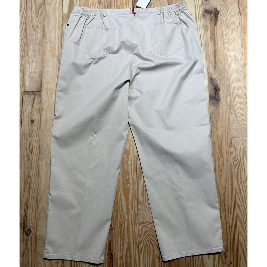 RUBY RD High Rise Beige Chino Pants Straight Leg Plus Size 20W Stretch NWT