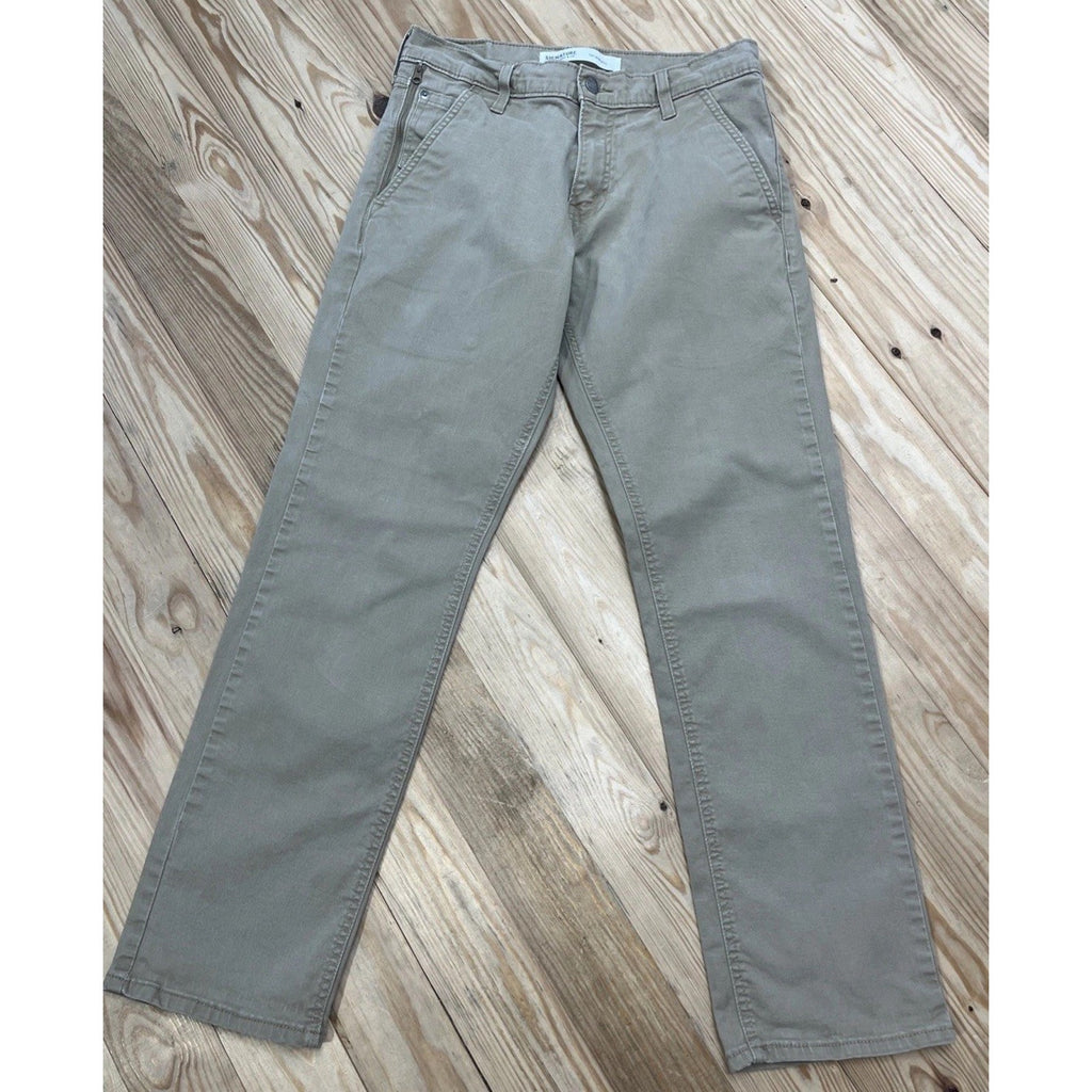 LEVIS SIGNATURE S67 ATHLETIC STRETCH TAN KHAKI PANTS JEANS MENS 30x30