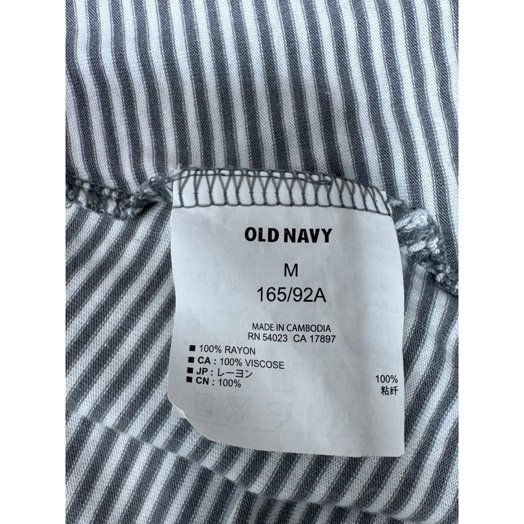 Old Navy Cardigan Jersey Sweater Grey White Long Sleeve Women’s Size Medium