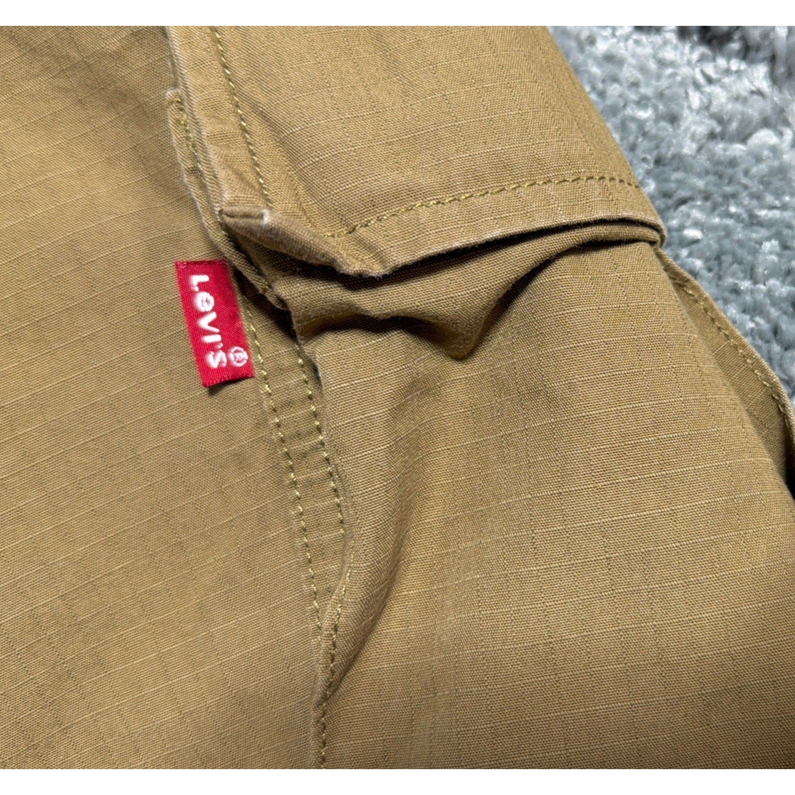 Levis Cargo Shorts Mens 38 Tan Baggy Pockets Skater Loose Red Tab