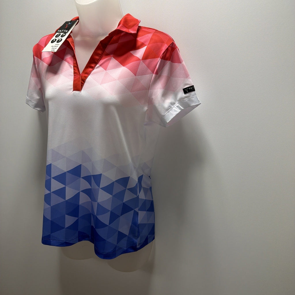 Yatta Golf Womens M US Open Golf Polo Shirt Performance Moisture Wicking Top NWT