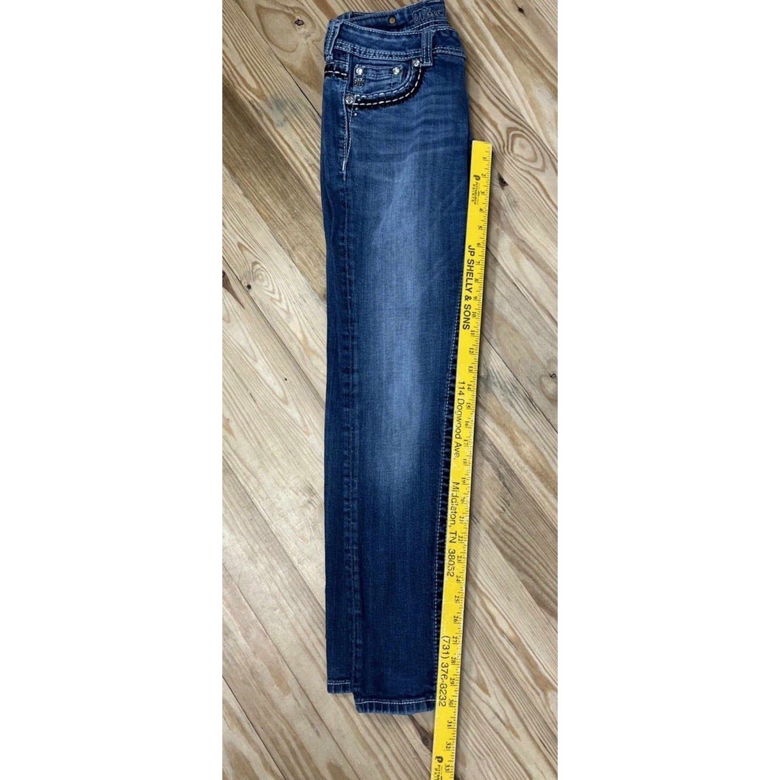 MISS ME Jeans Womens Sz 28 Signature Skinny Thick Stitch Embellished Western