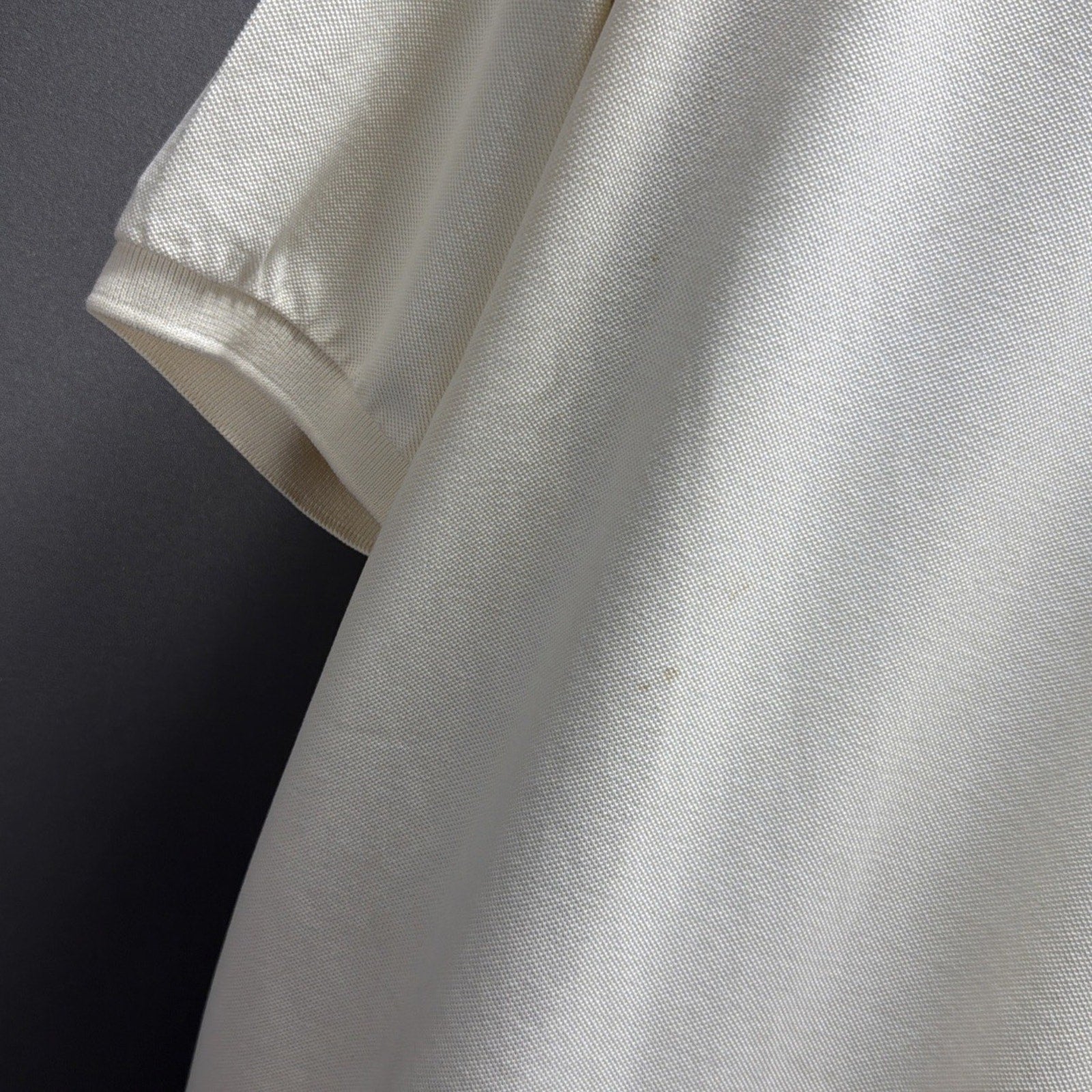 Vtg Polo Ralph Lauren Short Sleeve Cream Mesh Logo Polo Shirt Men’s Sz XL