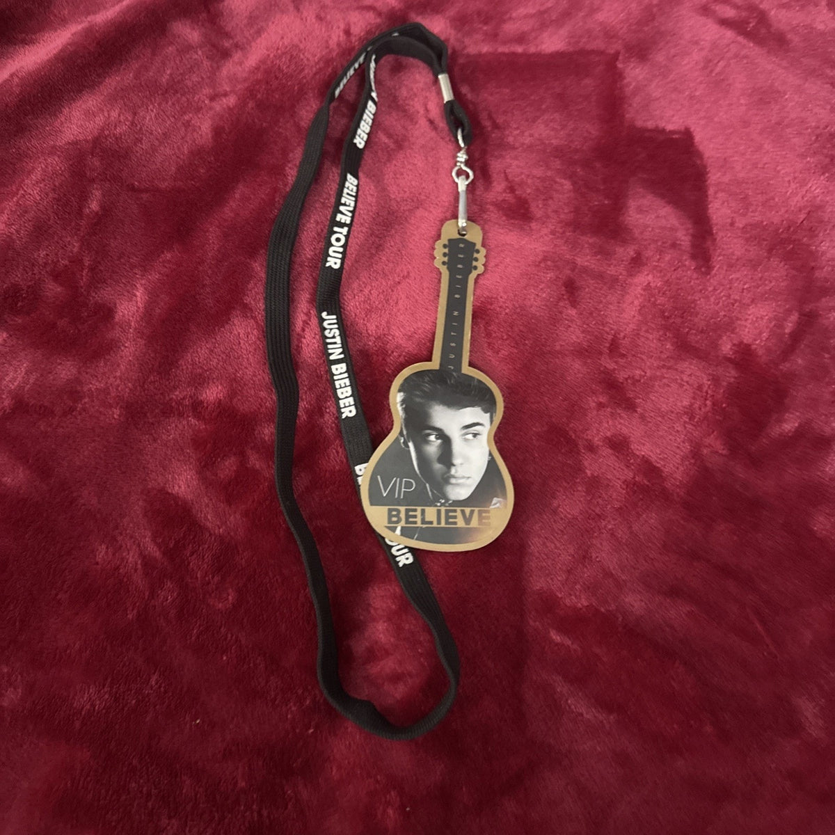 Justin Bieber Believe Tour Lanyard with Guitar Shaped VIP Pass