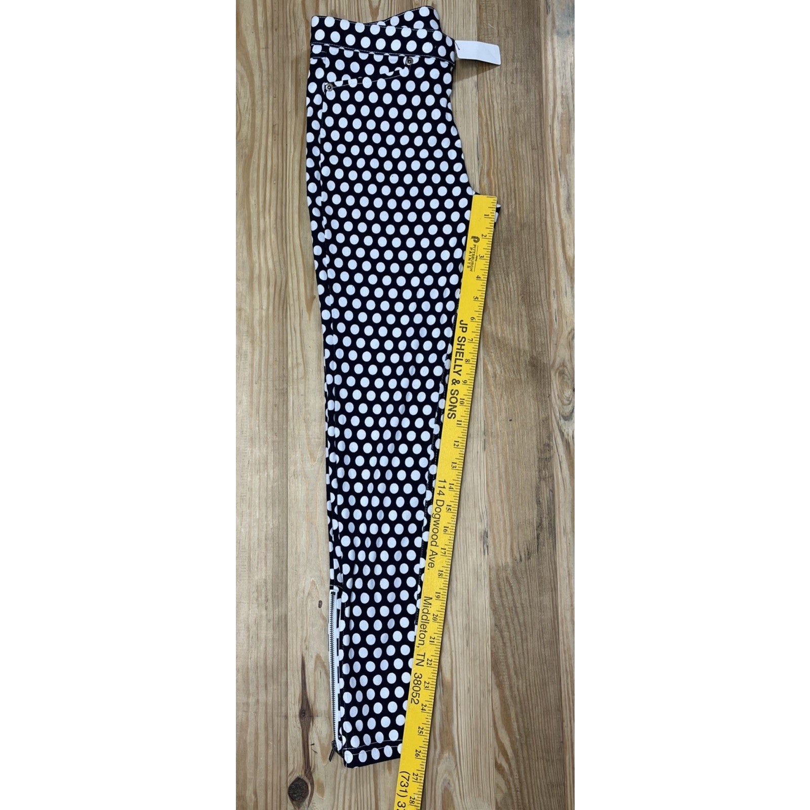 NWT HUE Dot Print Super Smooth Denim Skimmer Sz S